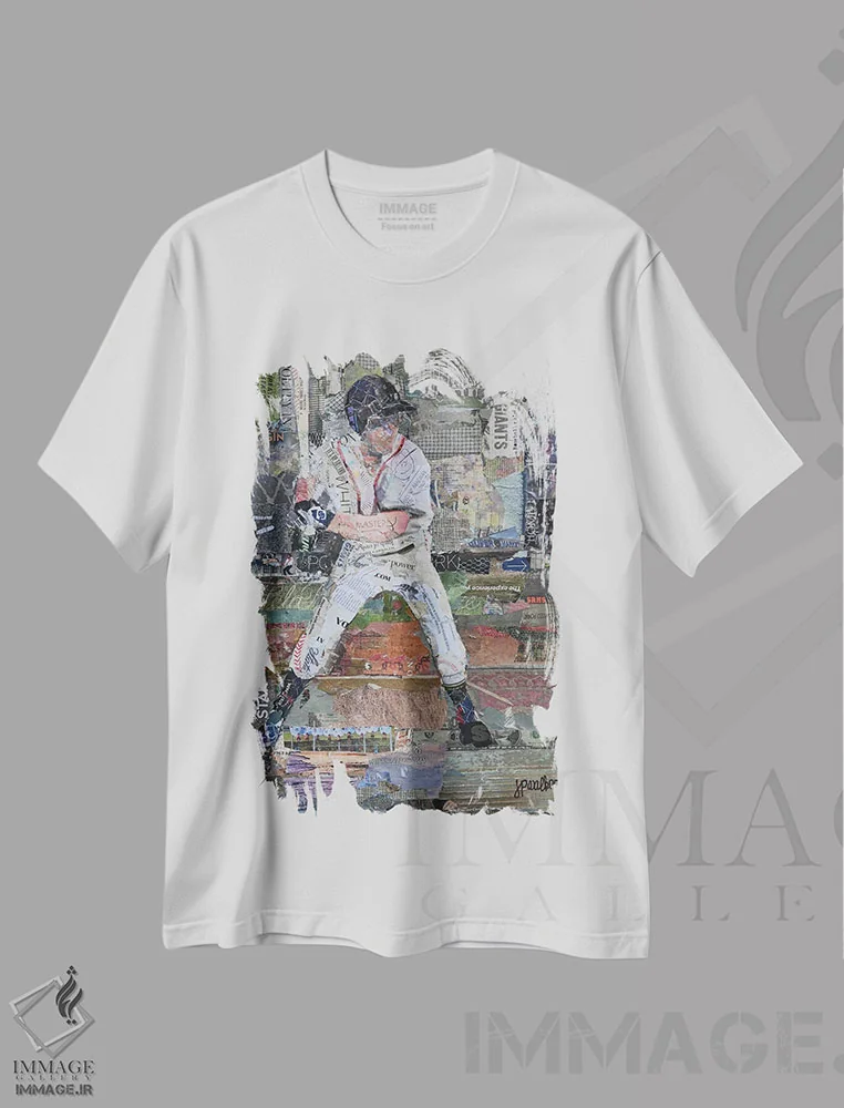 تیشرت سفید طرح دار قوانین بیسبال، مدیوم اثر جیمی پاولیچ-واکر | immage.ir