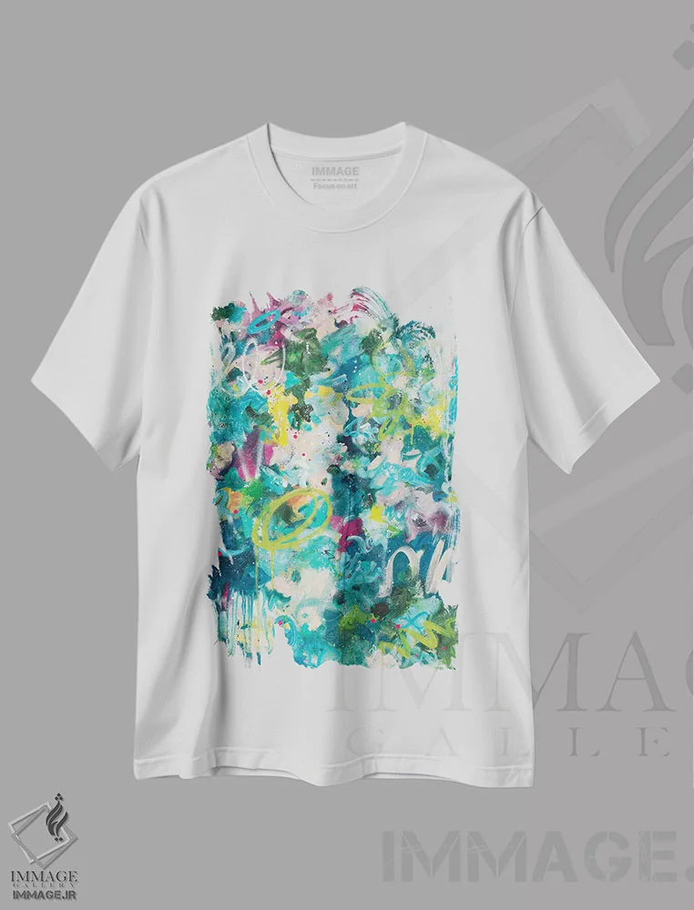 تیشرت سفید طرح دار گل وحشی اثر جنیفر پتزر | immage.ir