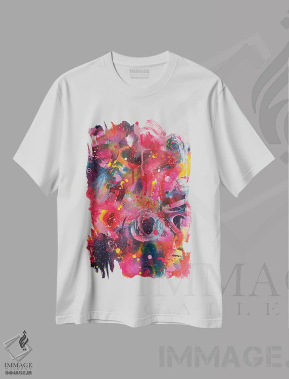تیشرت سفید طرح دار کرم شب تاب اثر جنیفر پتزر | فروشگاه ایماژ