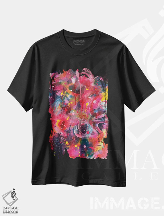 تیشرت مشکی طرح دار کرم شب تاب اثر جنیفر پتزر | immage.ir