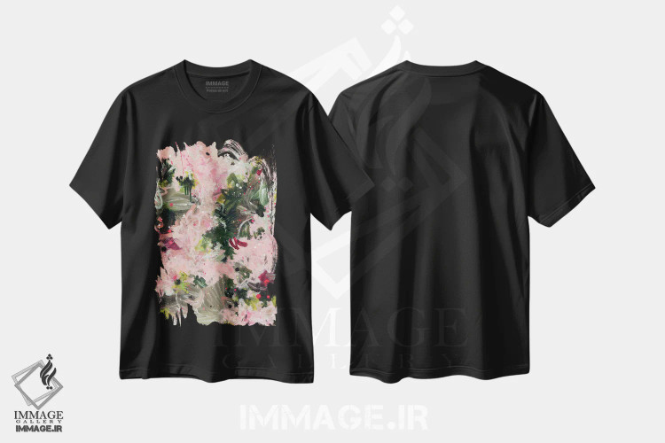 تیشرت مشکی طرح دار گل جنگلی اثر جنیفر پتزر | immage.ir