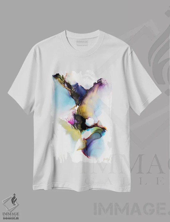 تیشرت سفید طرح دار با من برقص اثر جیمی پومرانز | فروشگاه ایماژ