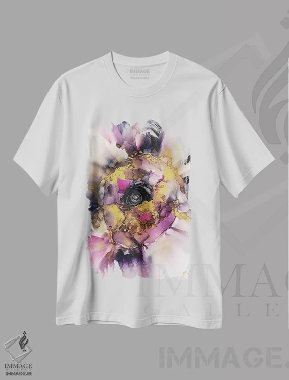 تیشرت سفید طرح دار خیال پردازی، آبستره اثر جیمی پومرانز | فروشگاه ایماژ