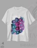 تیشرت سفید طرح دار رزهای دیواری، آبستره اثر جیمی پومرانز | immage.ir