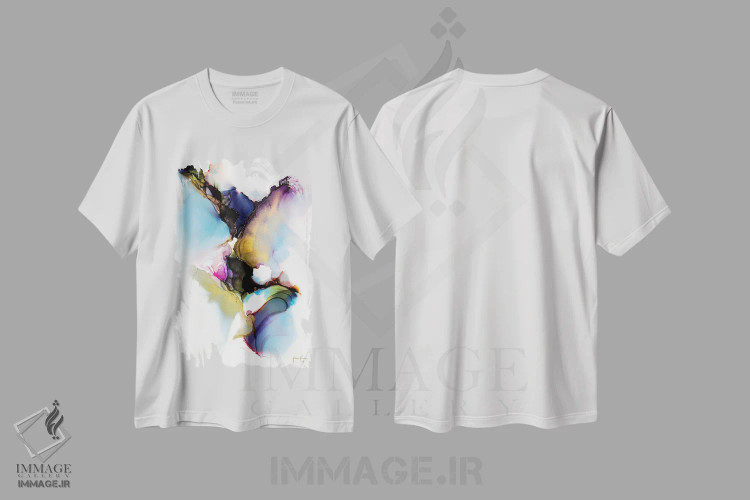 تیشرت سفید طرح دار با من برقص اثر جیمی پومرانز | فروشگاه ایماژ