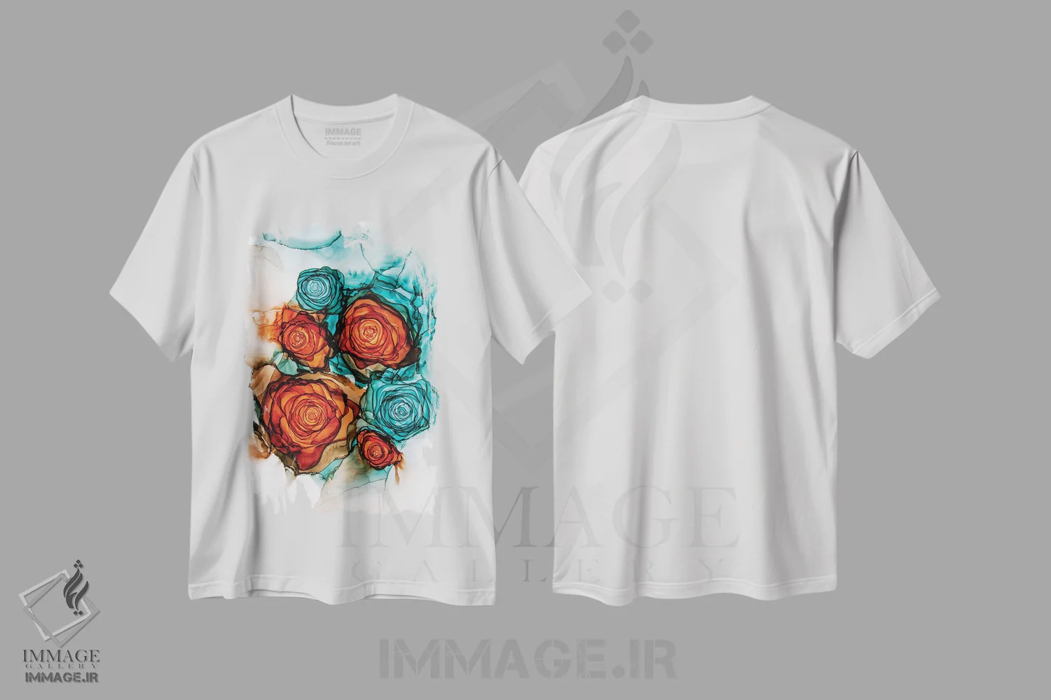 تیشرت سفید طرح دار از شهوت تا عشق، آبستره اثر جیمی پومرانز | immage.ir