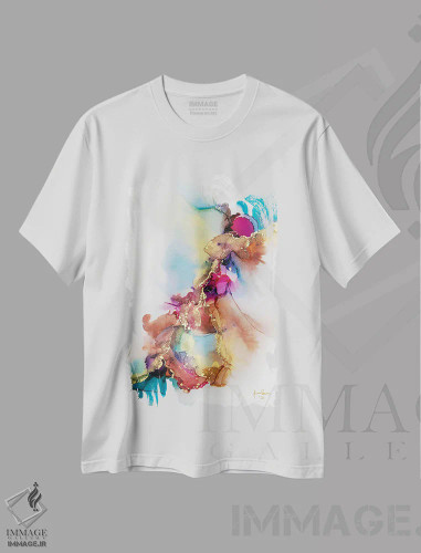 تیشرت سفید طرح دار پروانه به سوی آتش اثر جیمی پومرانز | فروشگاه ایماژ