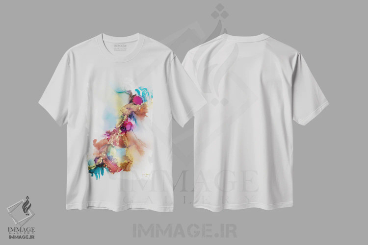 تیشرت سفید طرح دار پروانه به سوی آتش اثر جیمی پومرانز | فروشگاه ایماژ