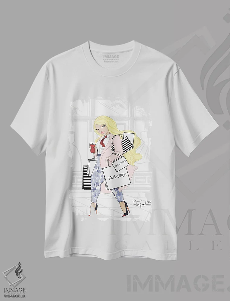 تیشرت سفید طرح دار روز خرید، هنر دیجیتال اثر جانکول آرت | فروشگاه ایماژ