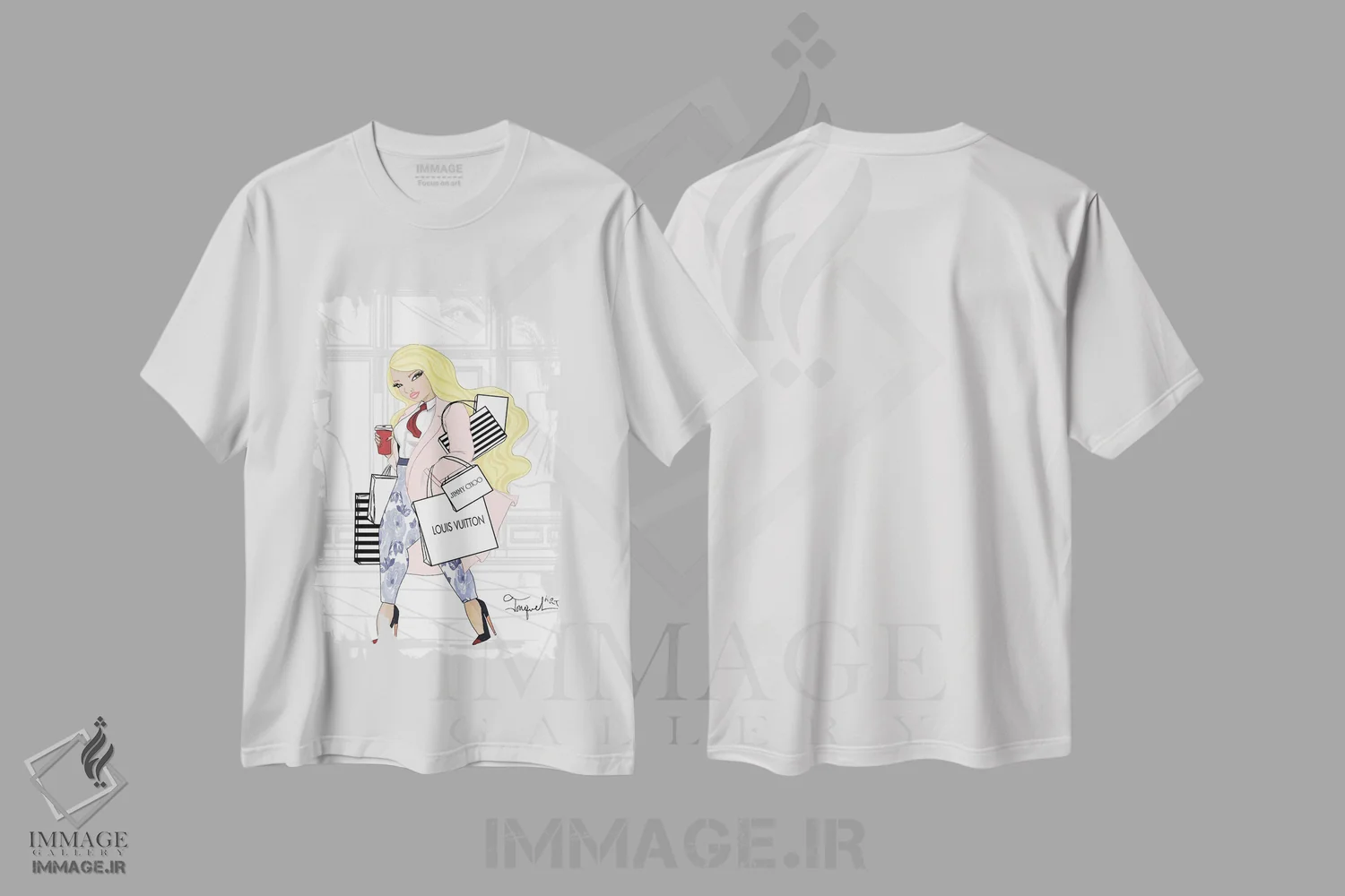 تیشرت سفید طرح دار روز خرید، هنر دیجیتال اثر جانکول آرت | فروشگاه ایماژ