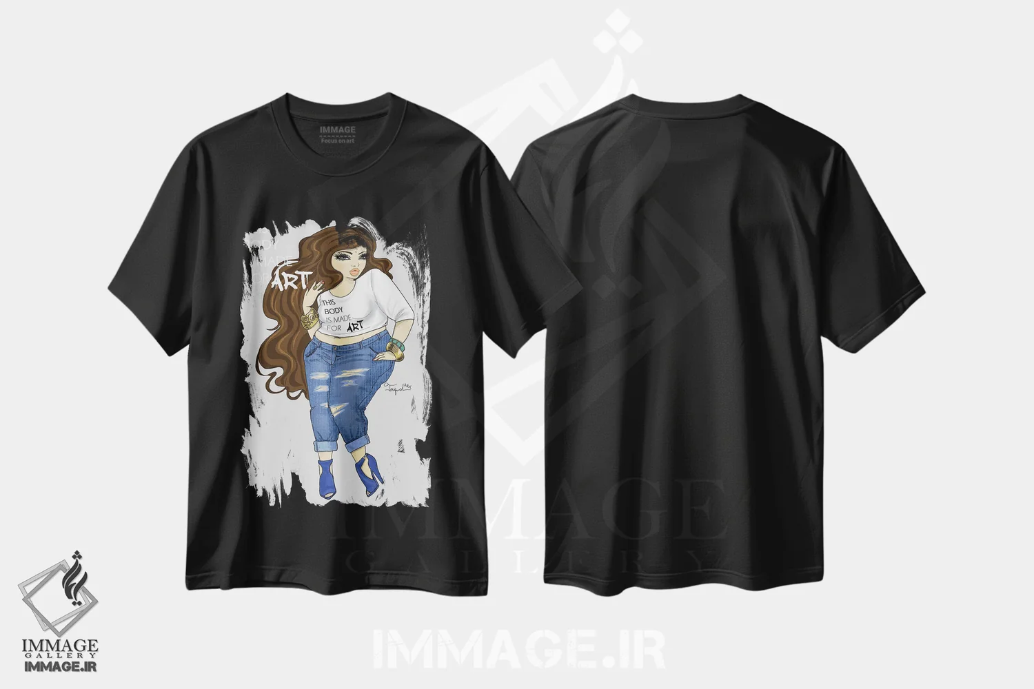 تیشرت مشکی طرح دار این بدن برای هنر آفریده شده، هنر دیجیتال اثر جانکول آرت | فروشگاه ایماژ