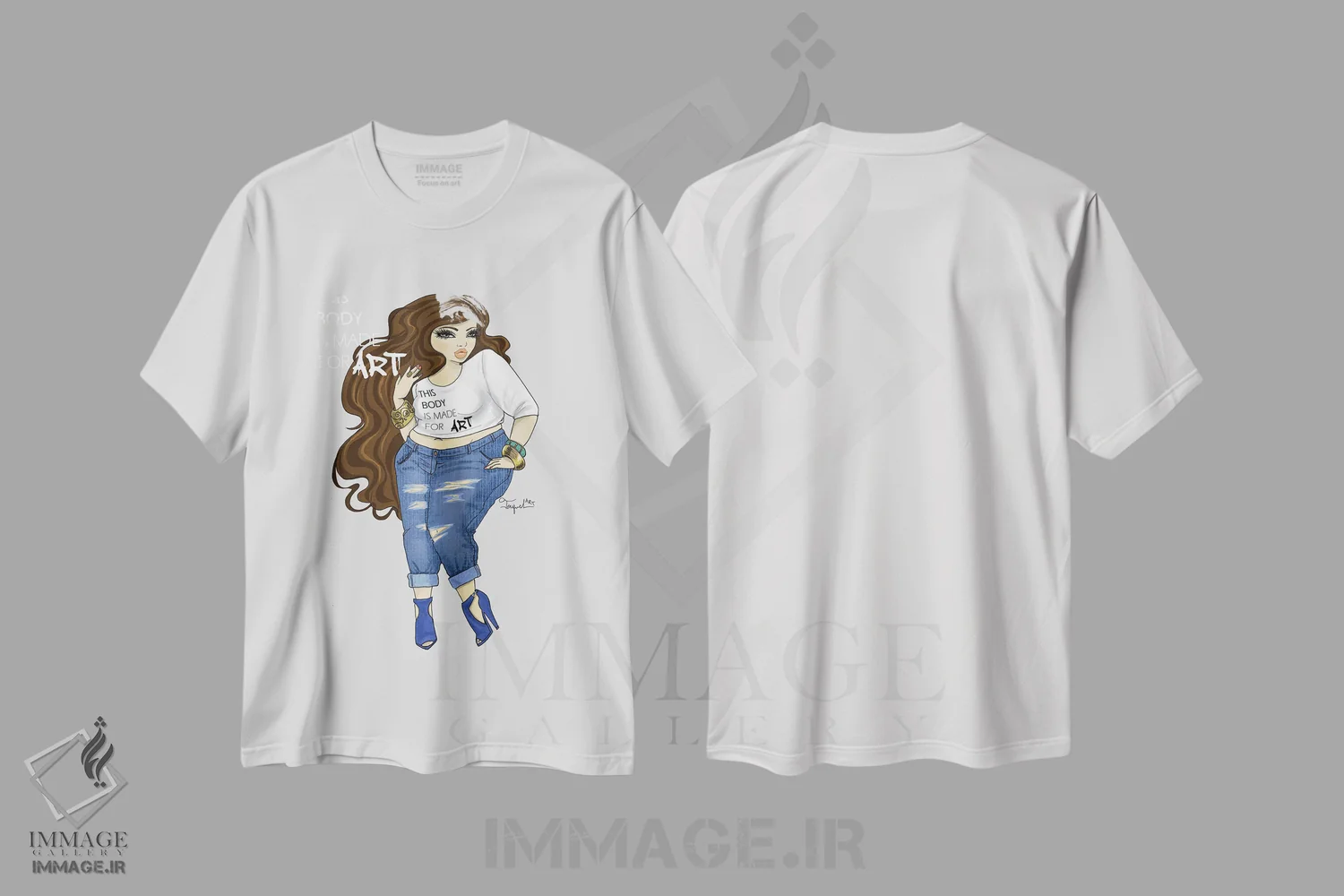 تیشرت سفید طرح دار این بدن برای هنر آفریده شده، هنر دیجیتال اثر جانکول آرت | immage.ir