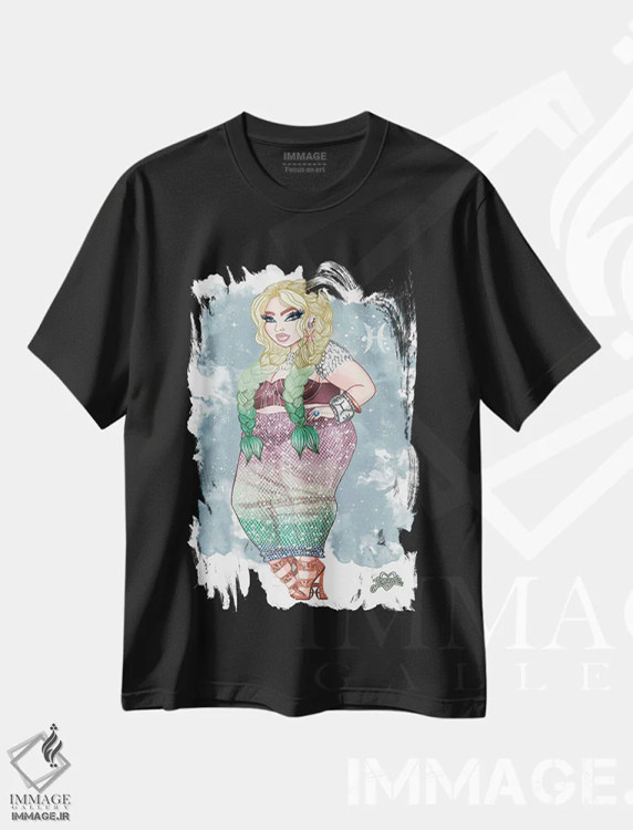 تیشرت مشکی طرح دار برج حوت، هنر دیجیتال اثر جانکول آرت | immage.ir