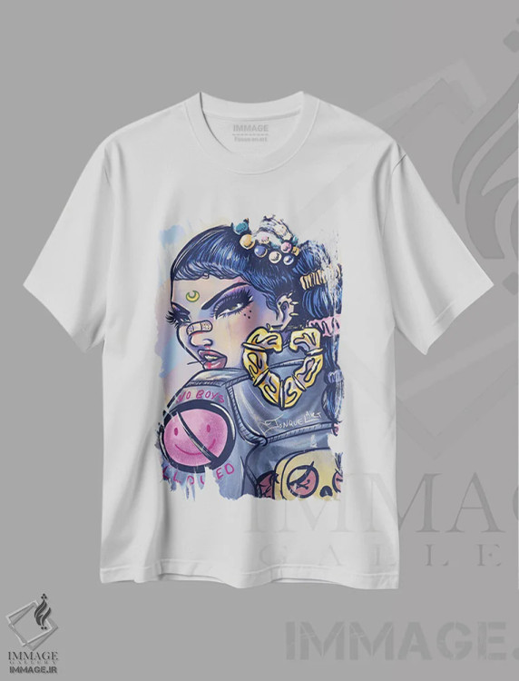 تیشرت سفید طرح دار ورود پسرها ممنوع، هنر دیجیتال اثر جانکول آرت | immage.ir