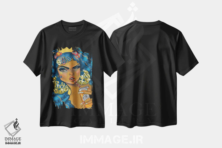 تیشرت مشکی طرح دار اشک پسرها، هنر آمریکایی آفریقایی تبار اثر جانکول آرت | immage.ir