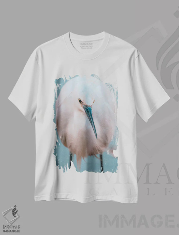 تیشرت سفید طرح دار پرتره یک اگرت، عکاسی ماکرو اثر جفرسون کاستلاری | فروشگاه ایماژ