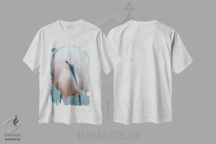 تیشرت سفید طرح دار پرتره یک اگرت، عکاسی ماکرو اثر جفرسون کاستلاری | فروشگاه ایماژ