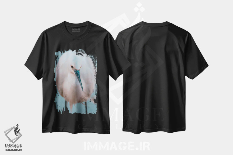 تیشرت مشکی طرح دار پرتره یک اگرت، عکاسی ماکرو اثر جفرسون کاستلاری | immage.ir