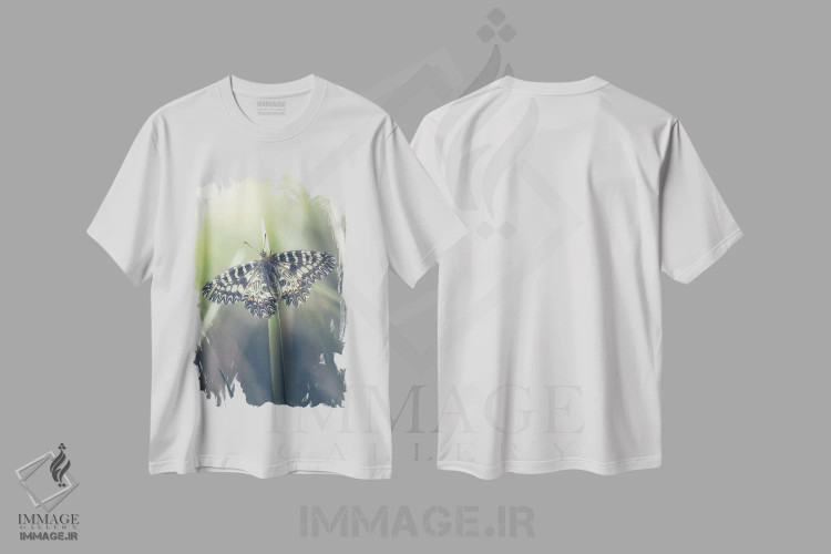 تیشرت سفید طرح دار پروانه کمیاب، عکاسی ماکرو اثر جفرسون کاستلاری | immage.ir