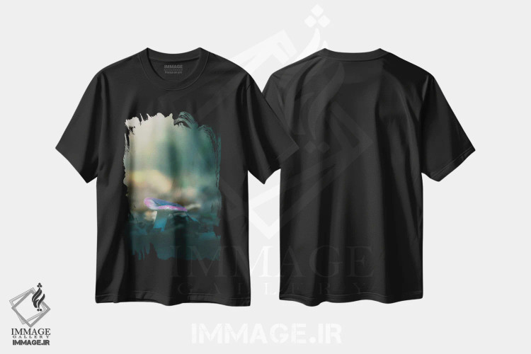 تیشرت مشکی طرح دار قارچ کوچک روسولا، عکاسی ماکرو اثر جفرسون کاستلاری | فروشگاه ایماژ