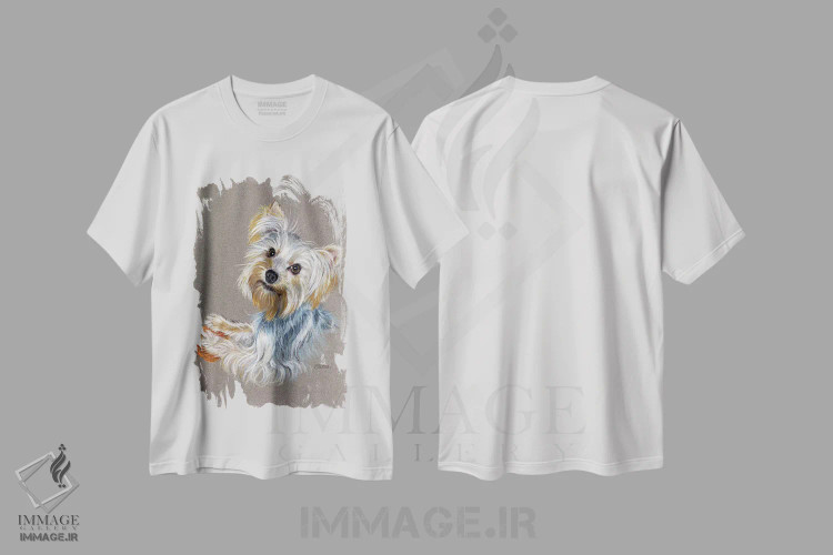تیشرت سفید طرح دار یورکی اثر جنیفر رداستریک | فروشگاه ایماژ