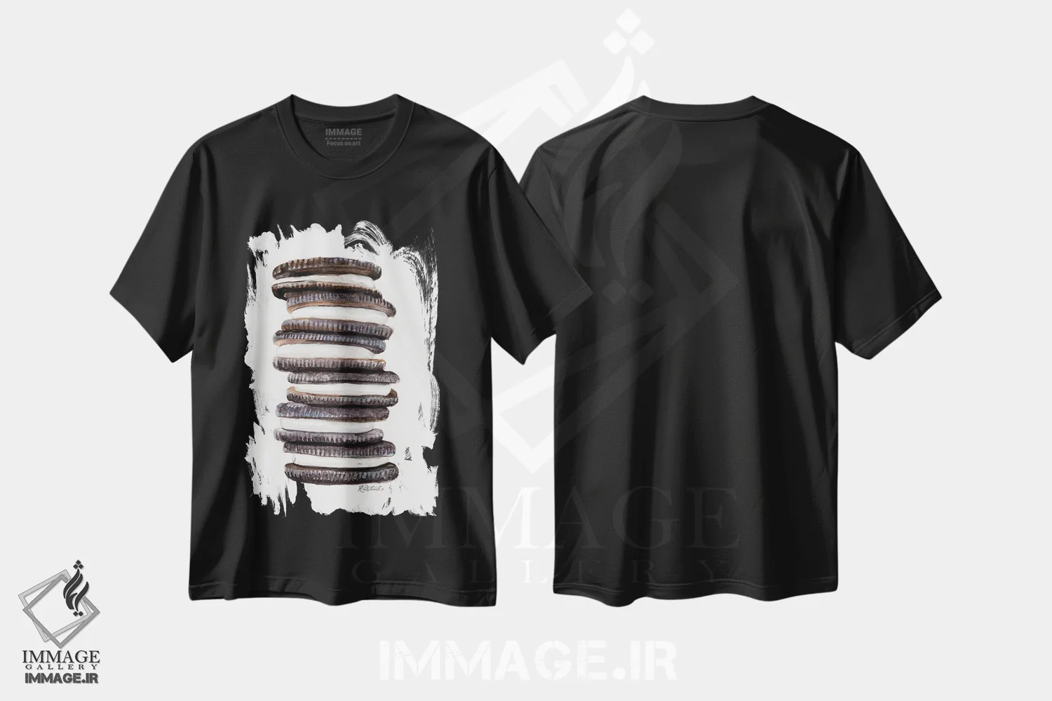 تیشرت مشکی طرح دار توده ای از شگفتی، دکور معاصر اثر جنیفر رداستریک | فروشگاه ایماژ