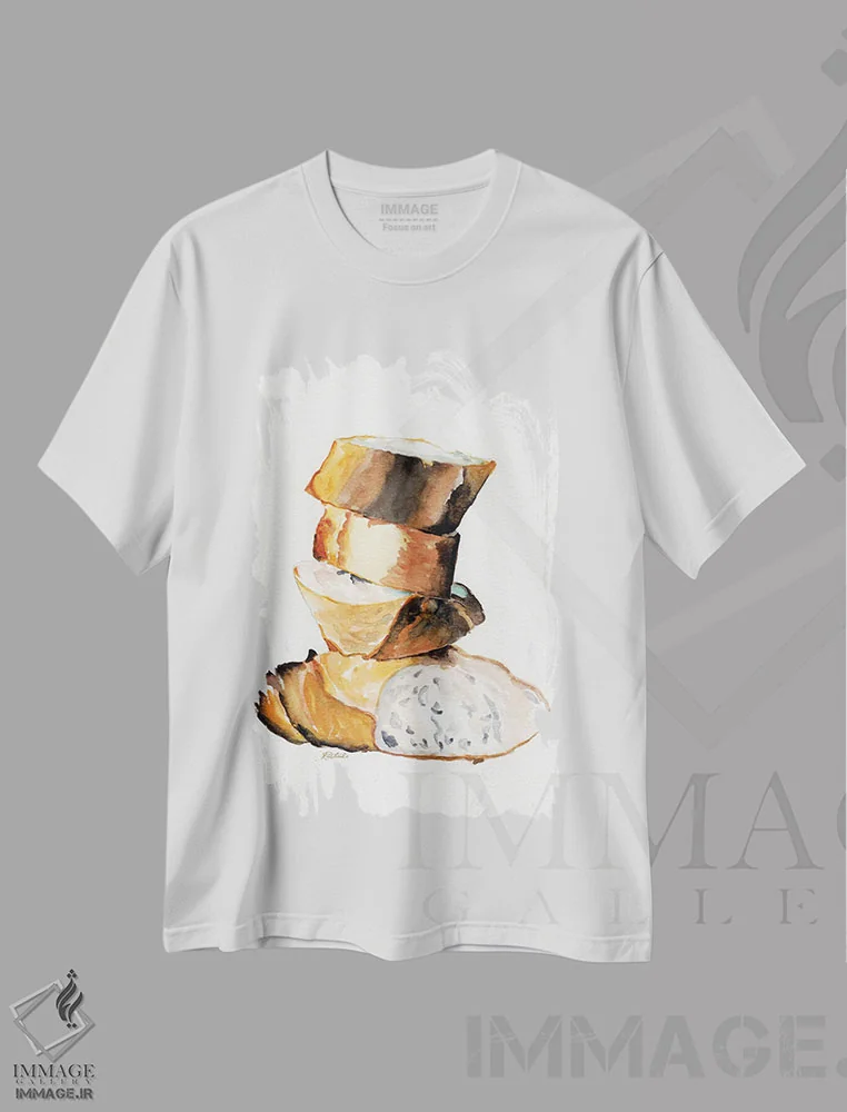 تیشرت سفید طرح دار توده نان، مدیوم اثر جنیفر رداستریک | فروشگاه ایماژ