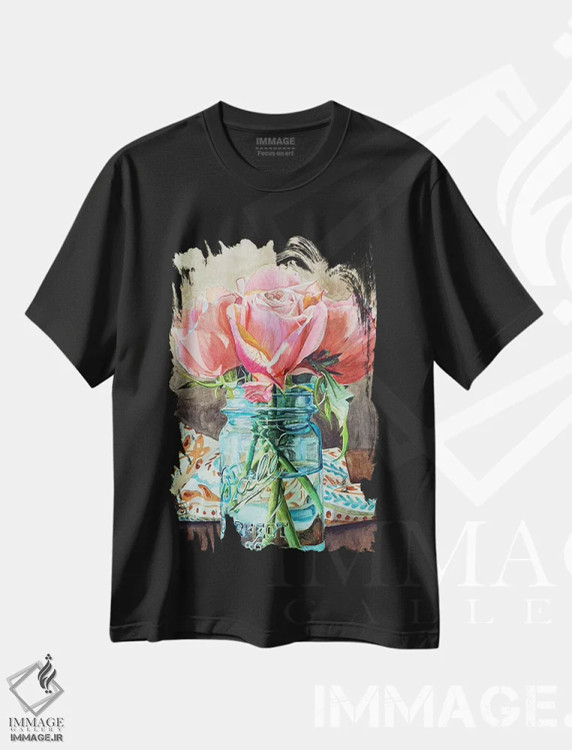 تیشرت مشکی طرح دار گل رز در شیشه ی Ball II، دکور معاصر اثر جنیفر رداستریک | immage.ir