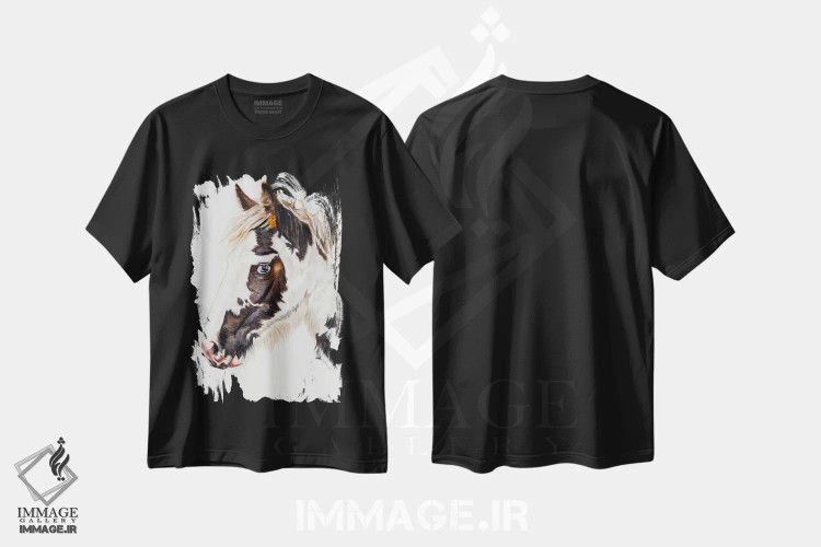 تیشرت مشکی طرح دار کُره مایهٔ کولی اثر جنیفر رداستریک | فروشگاه ایماژ