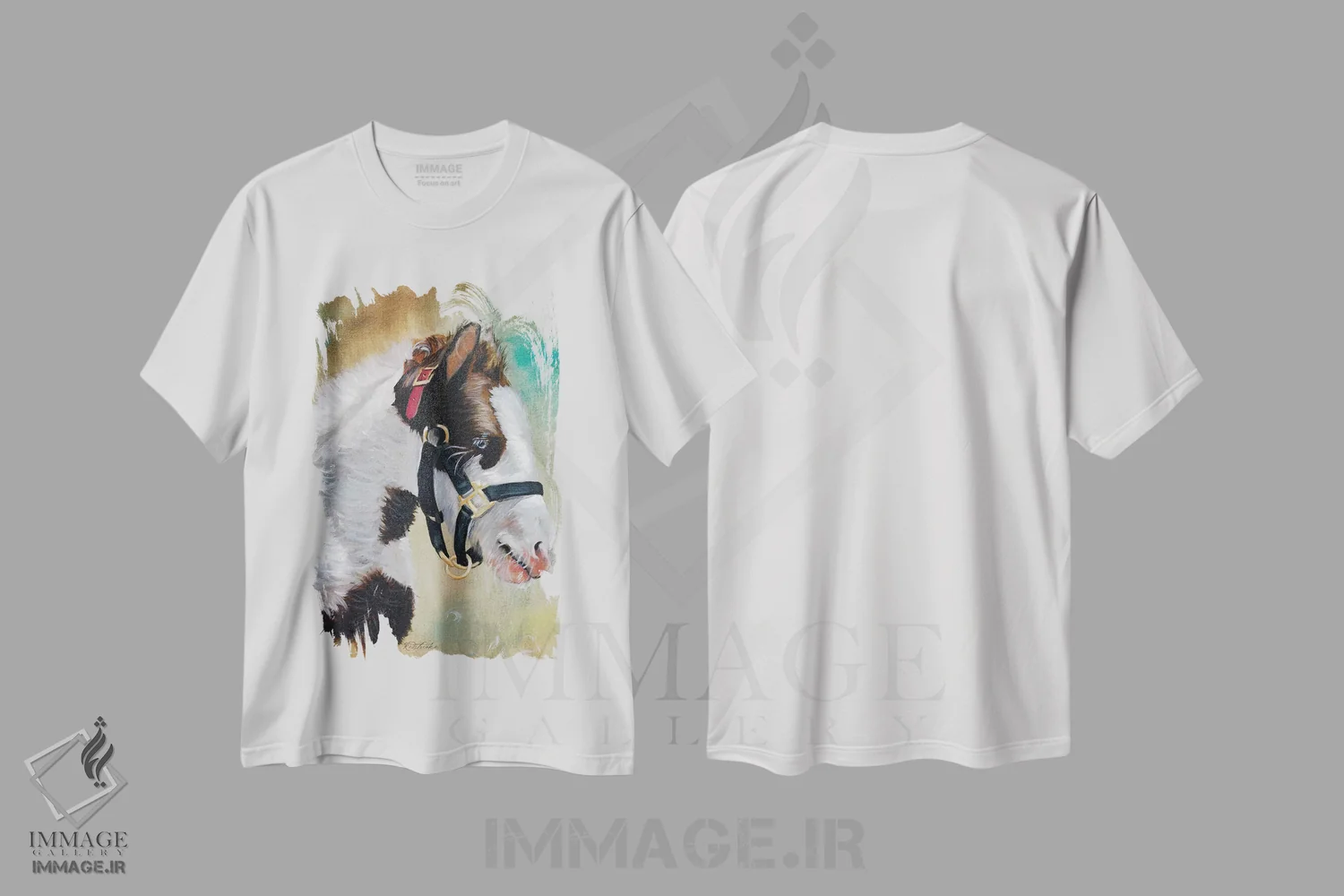 تیشرت سفید طرح دار کُره اسب کولی اثر جنیفر رداستریک | فروشگاه ایماژ