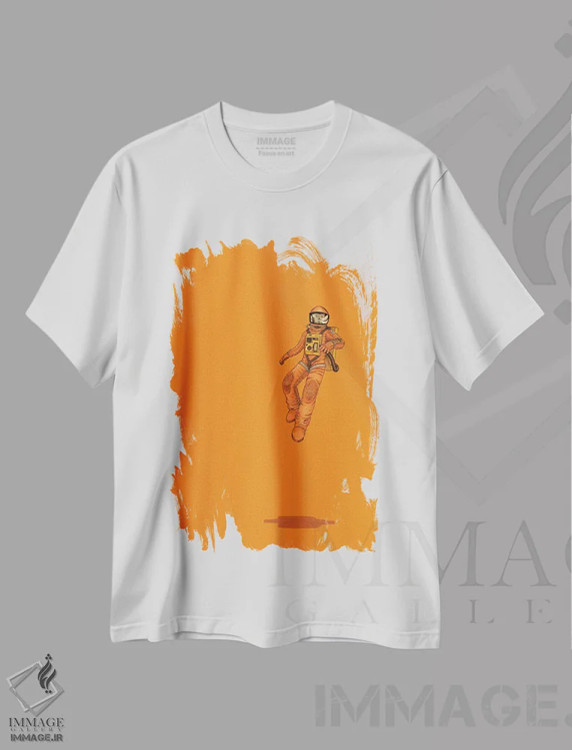 تیشرت سفید طرح دار در فضا شناور شدن اثر جیسون رتلیف | immage.ir