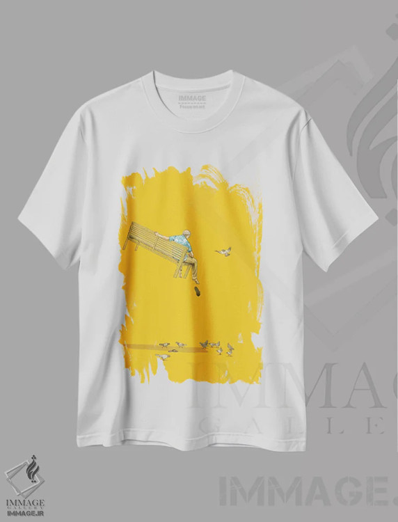 تیشرت سفید طرح دار شناور با کبوترها اثر جیسون رتلیف | فروشگاه ایماژ