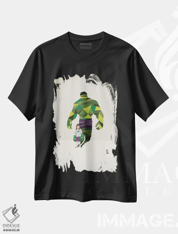 تیشرت مشکی طرح دار ابر سایه ها: دختر کوبنده، هنر دیجیتال اثر جیسون رتلیف | فروشگاه ایماژ