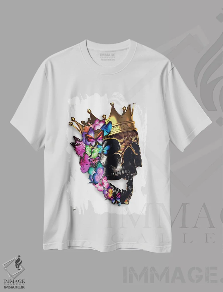 تیشرت سفید طرح دار اسکانگ، هنر دیجیتال اثر یان رافائل | فروشگاه ایماژ