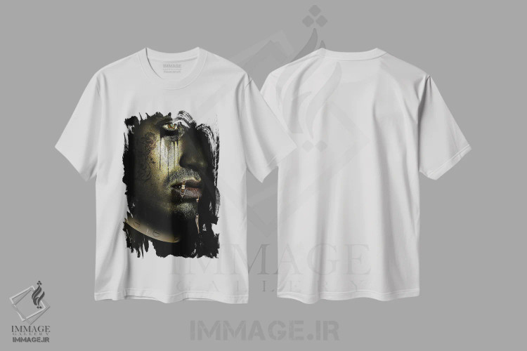 تیشرت سفید طرح دار طلایی، دکوراسیون جایگزین اثر یان رافائل | immage.ir