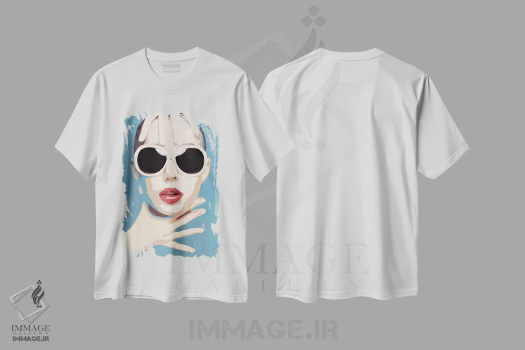 تیشرت سفید طرح دار سر بریده، هنر دیجیتال اثر یان رافائل | فروشگاه ایماژ