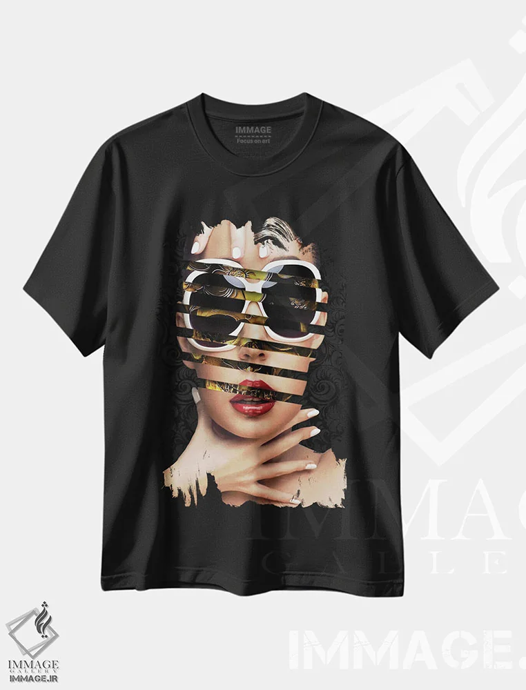 تیشرت مشکی طرح دار پوست جمجمه، هنر دیجیتال اثر یان رافائل | فروشگاه ایماژ