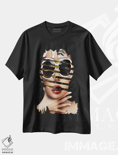 تیشرت مشکی طرح دار پوست جمجمه، هنر دیجیتال اثر یان رافائل | فروشگاه ایماژ