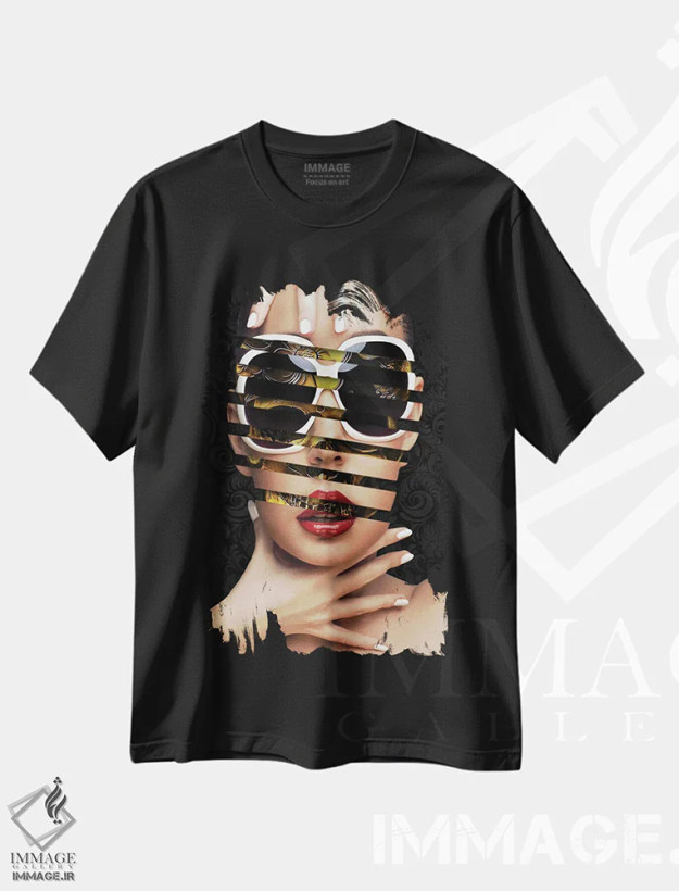 تیشرت مشکی طرح دار پوست جمجمه، هنر دیجیتال اثر یان رافائل | فروشگاه ایماژ