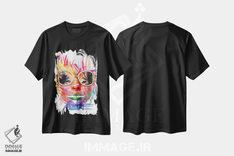 تیشرت مشکی طرح دار دختر جسور میامی، دکوراسیون جایگزین اثر یان رافائل | فروشگاه ایماژ