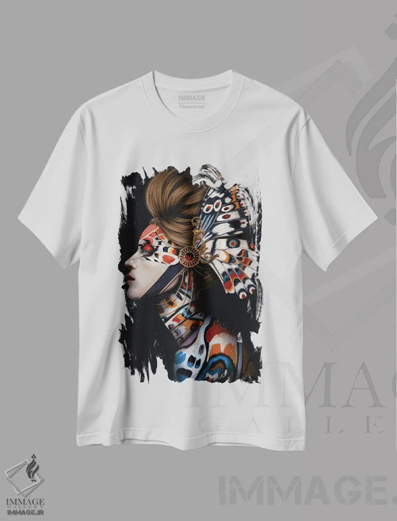 تیشرت سفید طرح دار دگرگونی، هنر دیجیتال اثر جولیو روسی | immage.ir