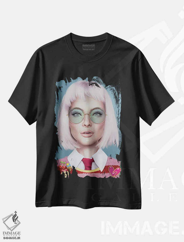 تیشرت مشکی طرح دار در جستجوی آخر هفته، هنر دیجیتال اثر جولیو روسی | immage.ir