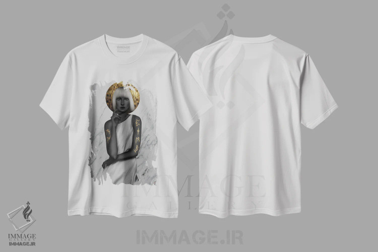 تیشرت سفید طرح دار رون، هنر دیجیتال اثر جولیو روسی | فروشگاه ایماژ