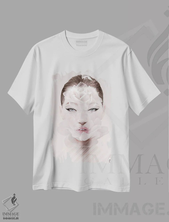 تیشرت سفید طرح دار راش، هنر دیجیتال اثر جولیو روسی | فروشگاه ایماژ