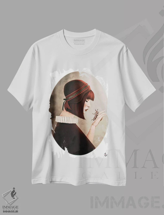 تیشرت سفید طرح دار پادشاه، دکوراسیون جایگزین اثر جولیو روسی | فروشگاه ایماژ