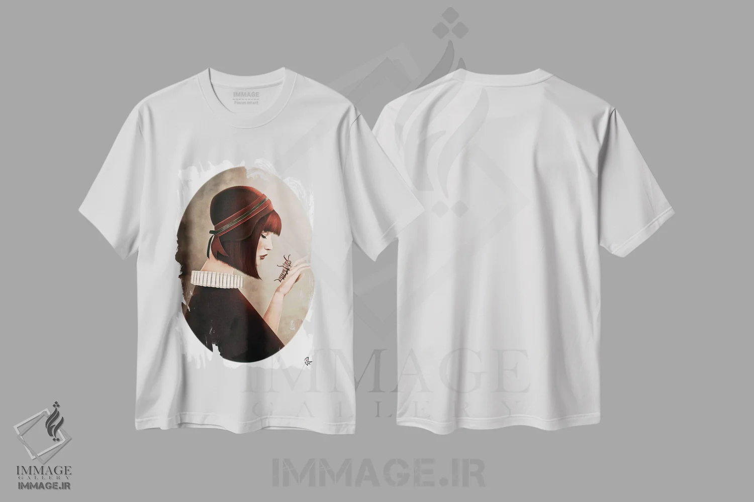 تیشرت سفید طرح دار پادشاه، دکوراسیون جایگزین اثر جولیو روسی | فروشگاه ایماژ