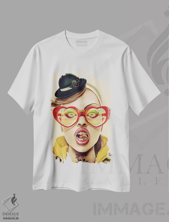 تیشرت سفید طرح دار واو، دکوراسیون جایگزین اثر جولیو روسی | فروشگاه ایماژ