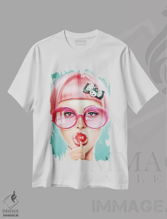 تیشرت سفید طرح دار باحال، هنر فاخر معاصر اثر جولیو روسی | فروشگاه ایماژ