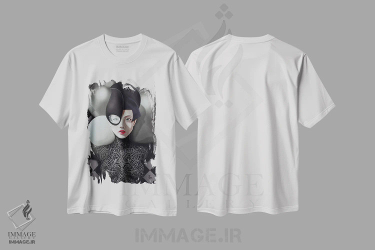 تیشرت سفید طرح دار جو، دکوراسیون جایگزین اثر جولیو روسی | immage.ir