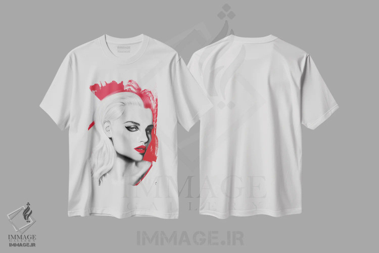 تیشرت سفید طرح دار گیلاس، دکوراسیون جایگزین اثر جولیو روسی | فروشگاه ایماژ